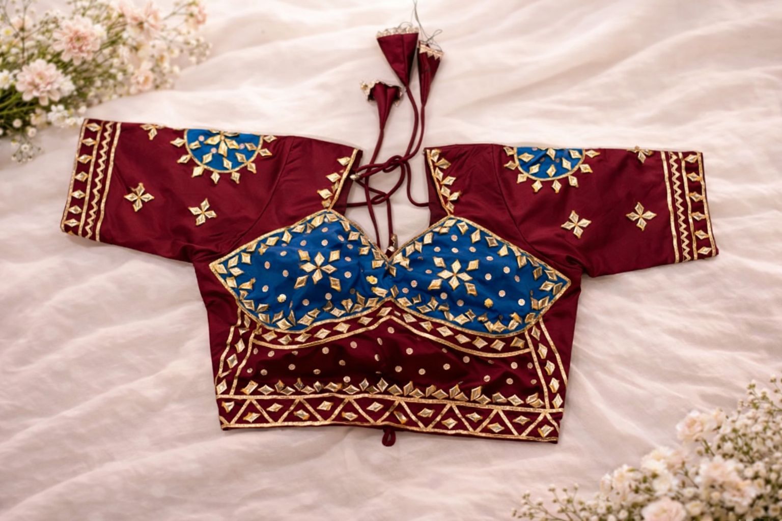 Myra Wine Royal Blue Aangi Blouse