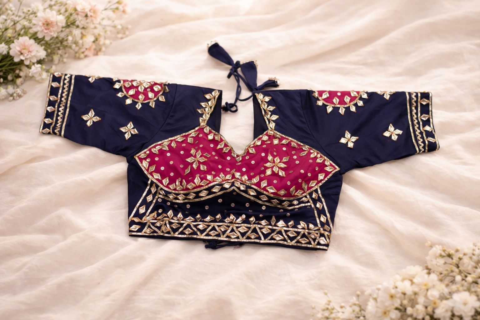 Yashika Navy Pink Aangi Blouse