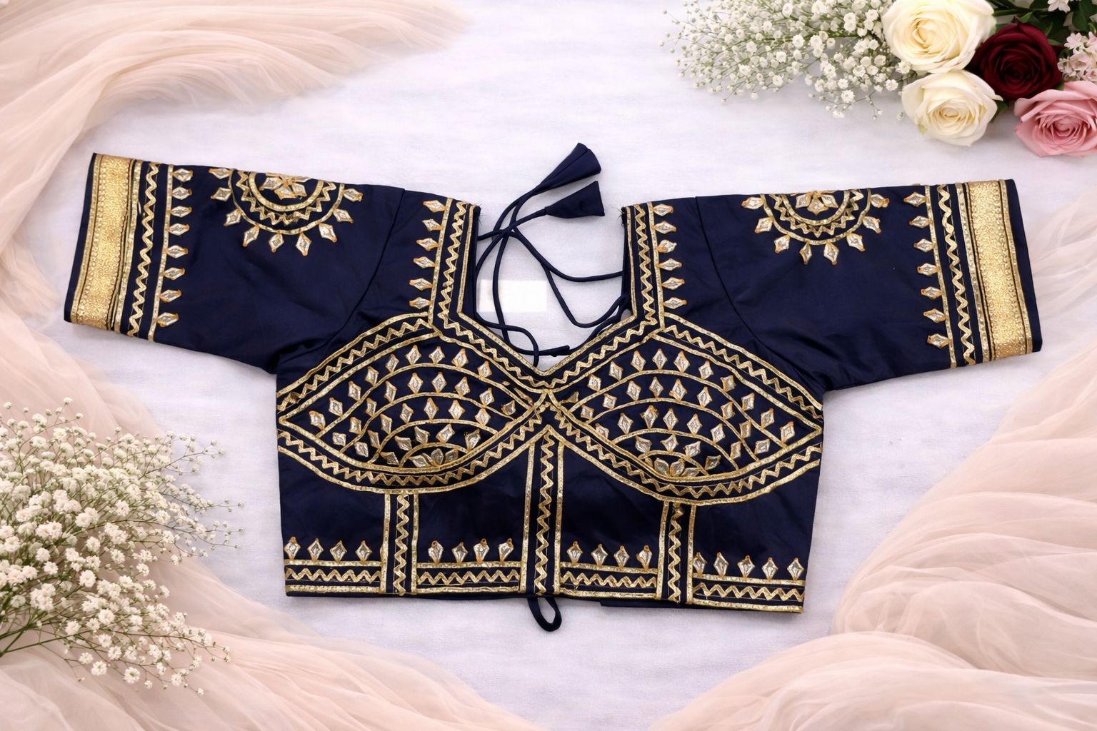 Aarini Navy Blue Golden Aangi Blouse