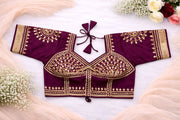 Mahira Wine Gold Aangi Blouse