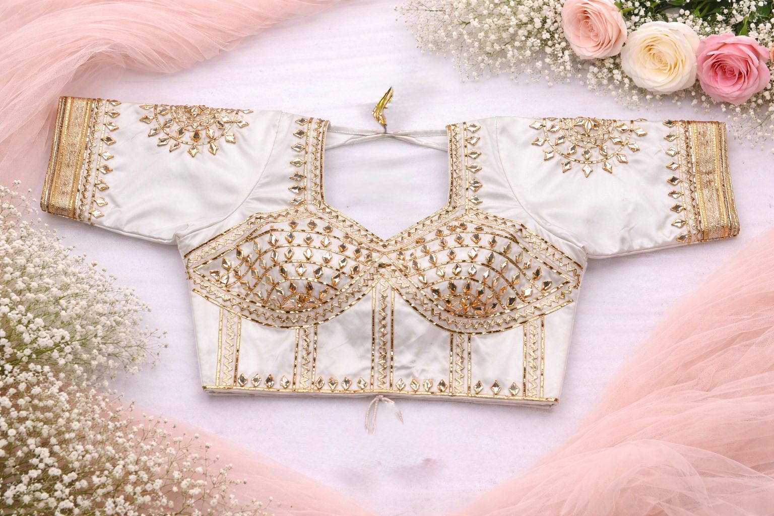 Ishita Pearl White Aangi Blouse