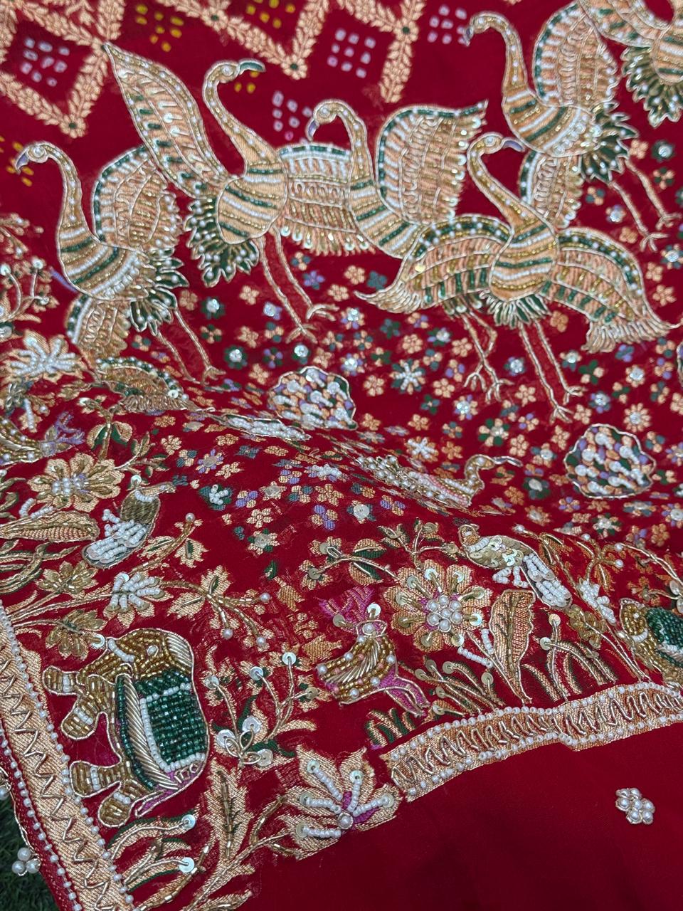 Animal Motifs Bandhani Print Dupatta