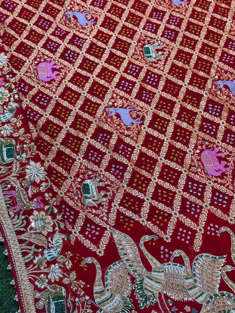 Animal Motifs Bandhani Print Dupatta