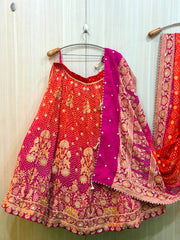 The Radiant Ombre Bandhani Floral Lehenga Set