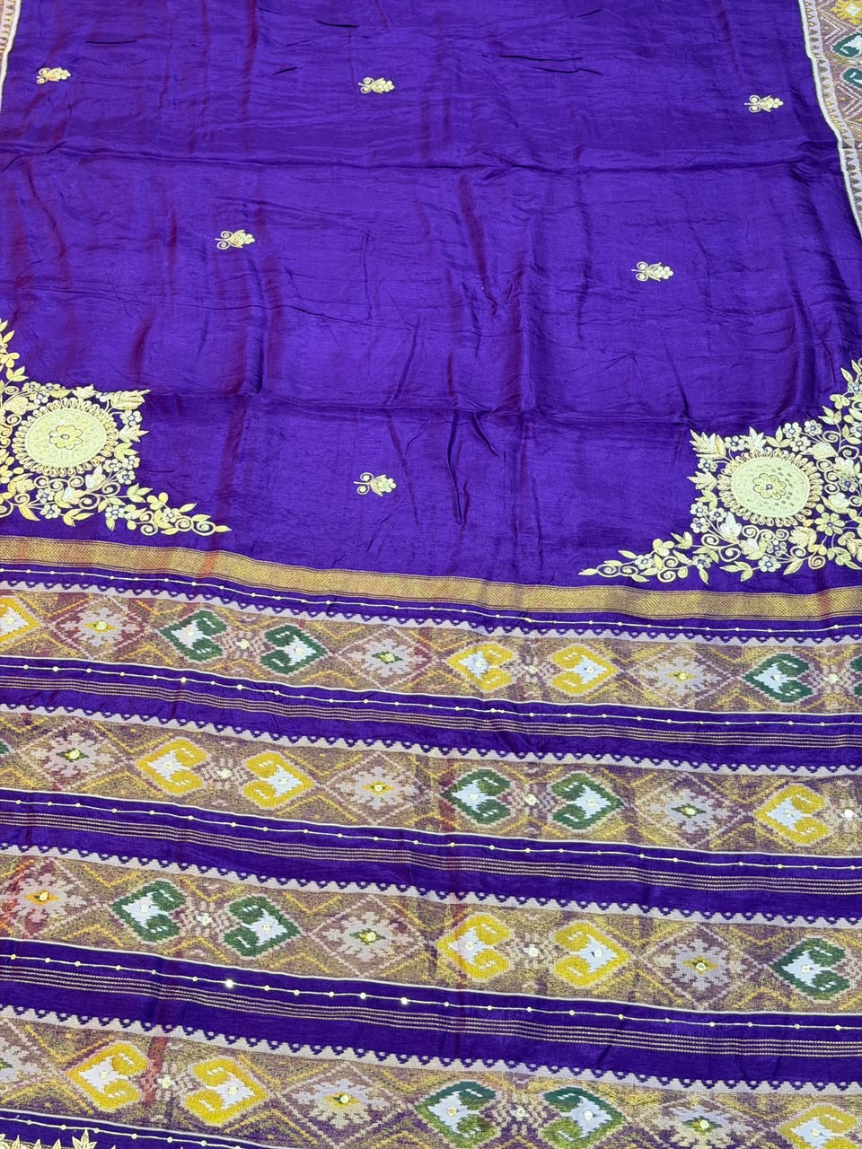 Kushi Purple Semi Ikkat Patola Saree