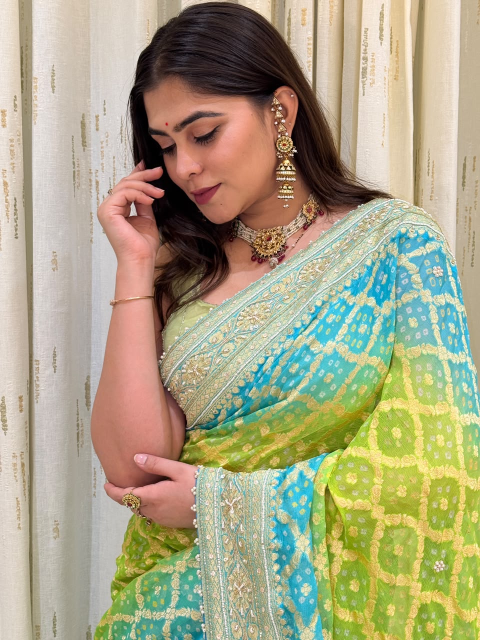 Sara Ombre Bandhani Saree