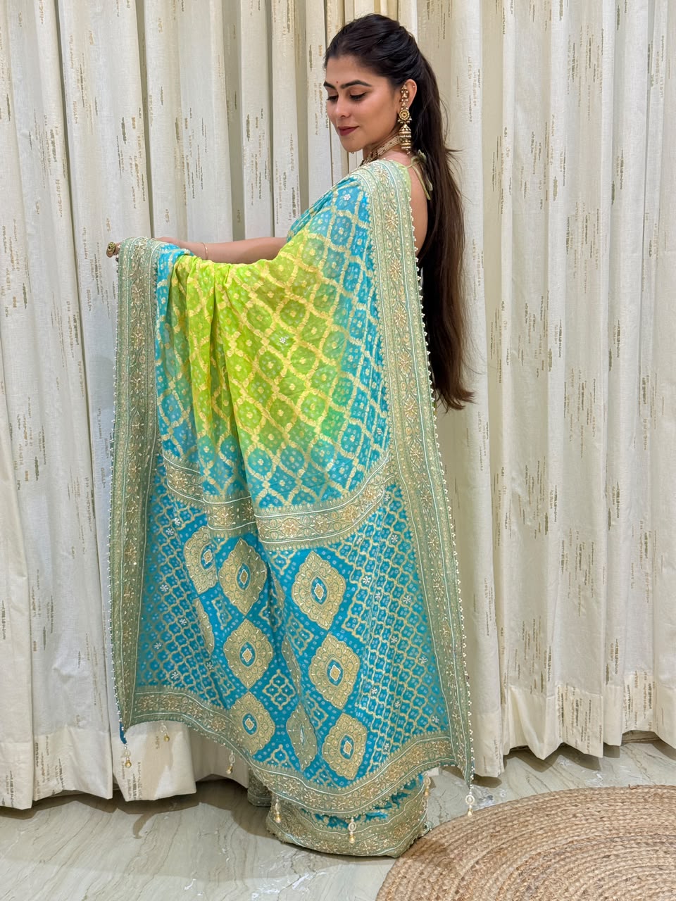 Sara Ombre Bandhani Saree