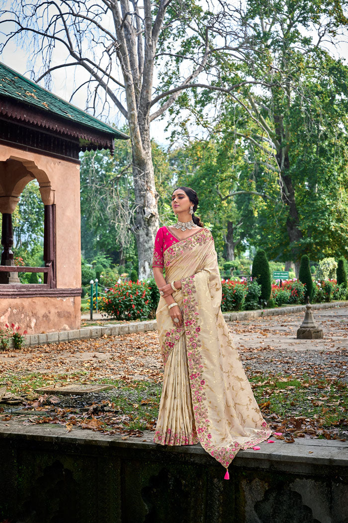 Ruby Russian Banarasi Saree