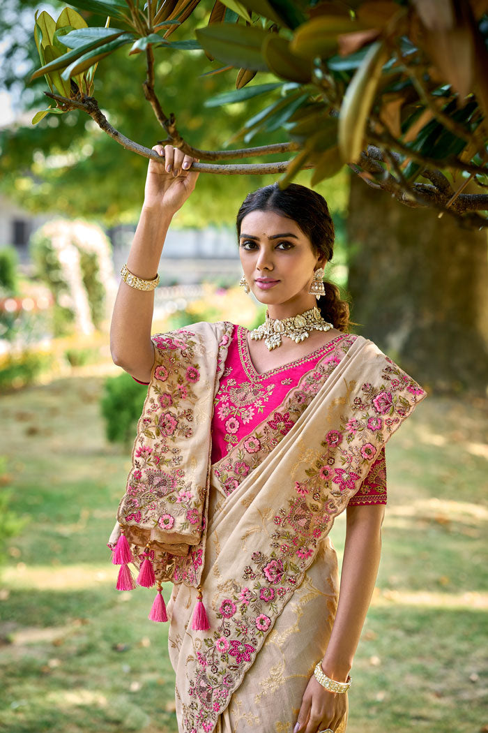 Ruby Russian Banarasi Saree