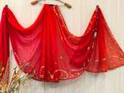 Fazluna Orange Chiffon Saree