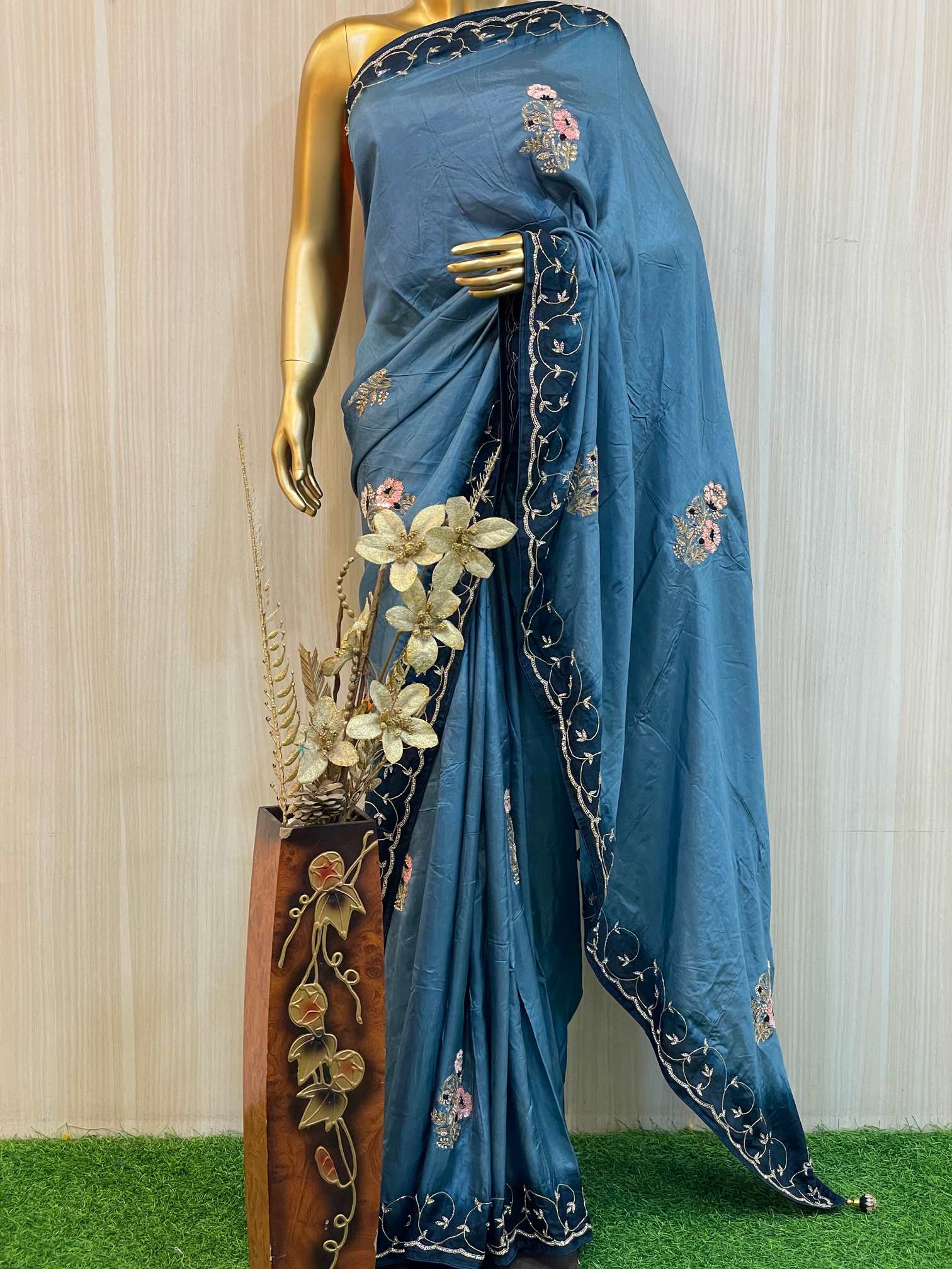 Chitra Blue Silk Saree