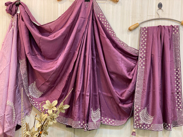 Edha Purple Silk Saree