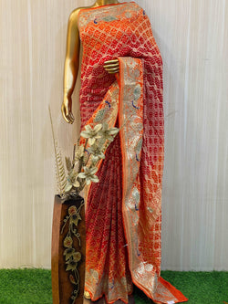 Freya Bandhani Saree