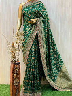 Aima Green Banarasi Saree – Pratibha Sarees