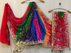 Aish Nauranga Bandhani Saree