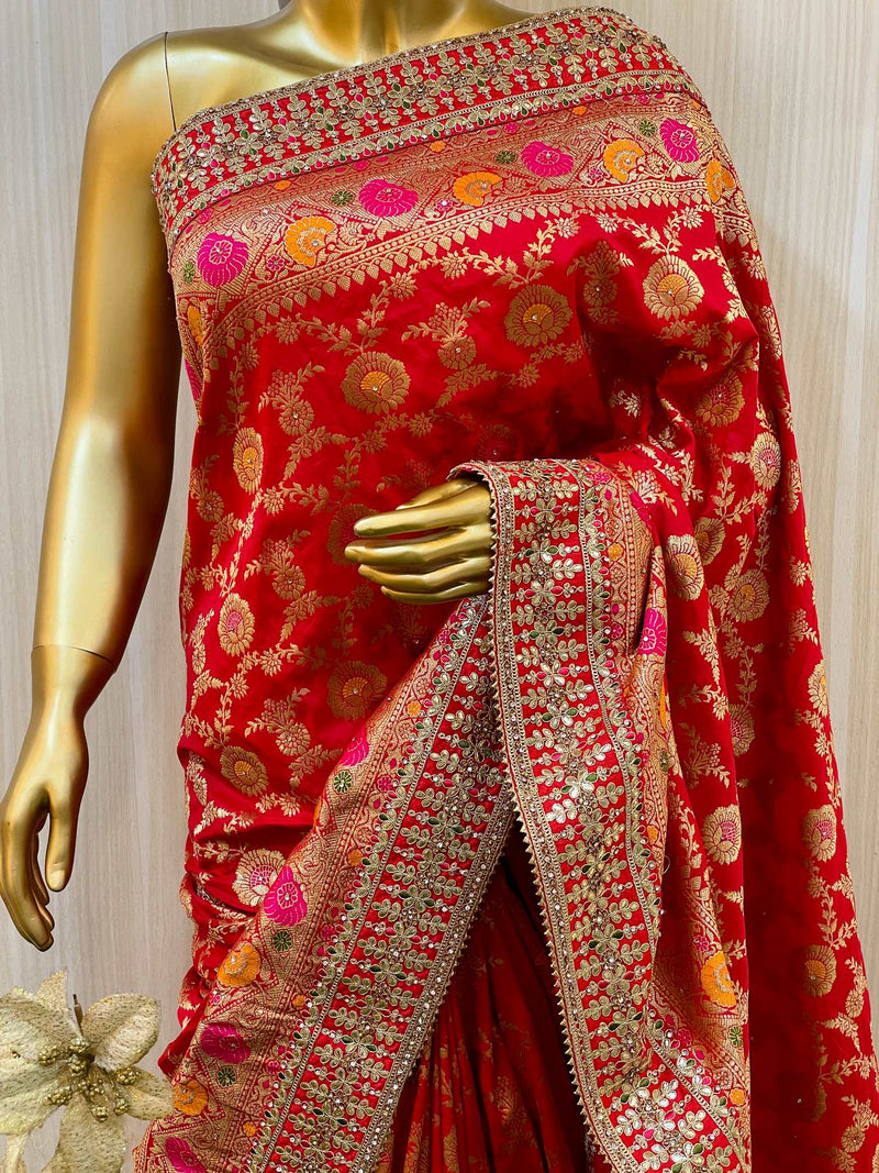Alekhya Red Banarasi Saree