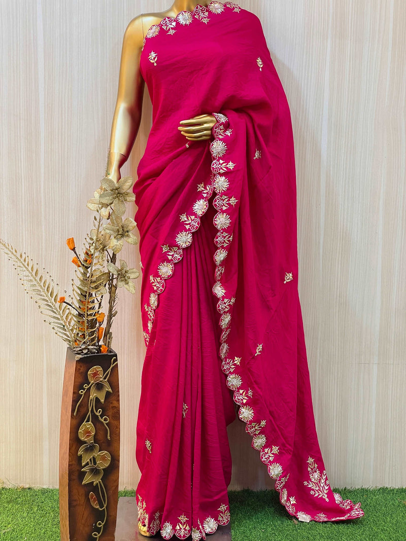 Kashvi Pink Silk Saree
