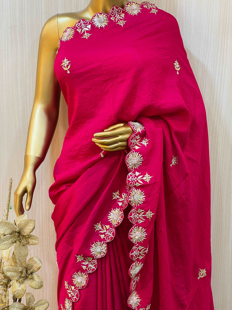 Kashvi Pink Silk Saree