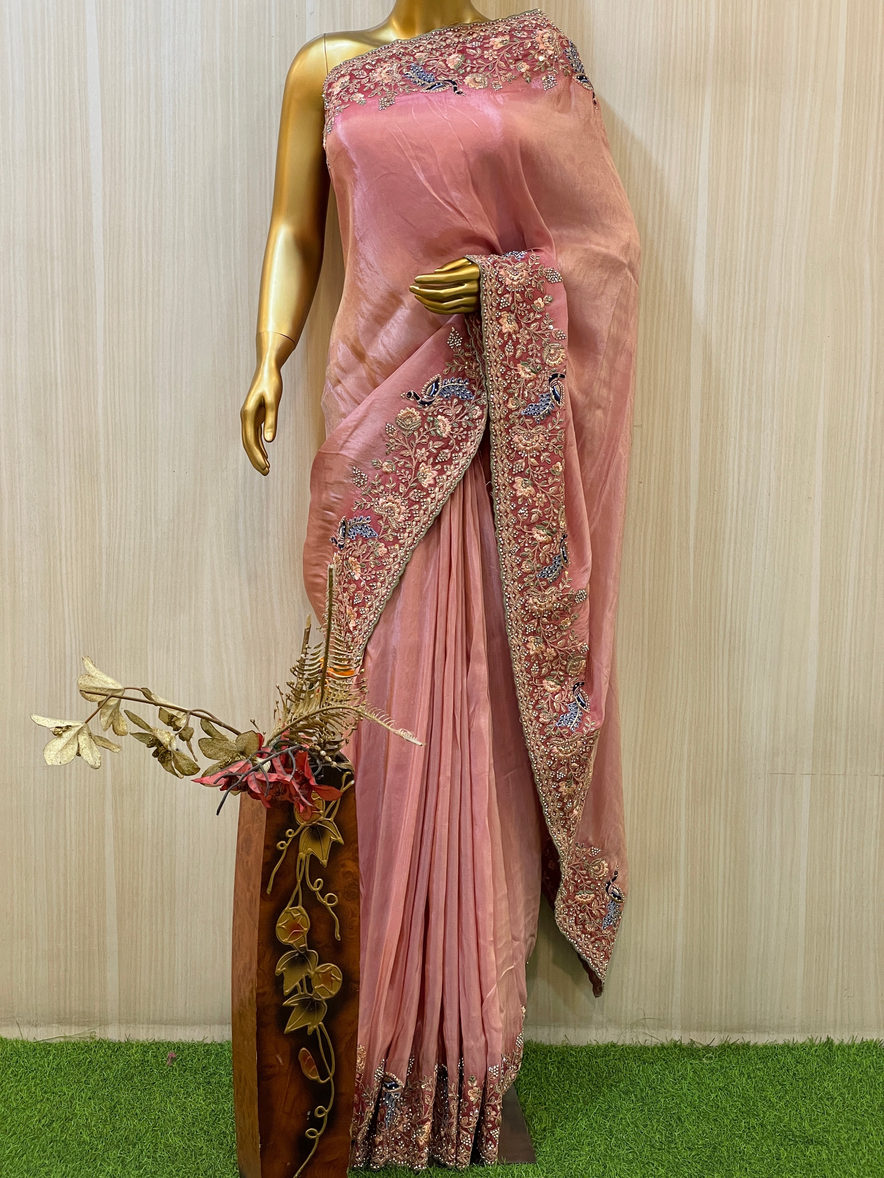 Krisha Pink Silk Saree