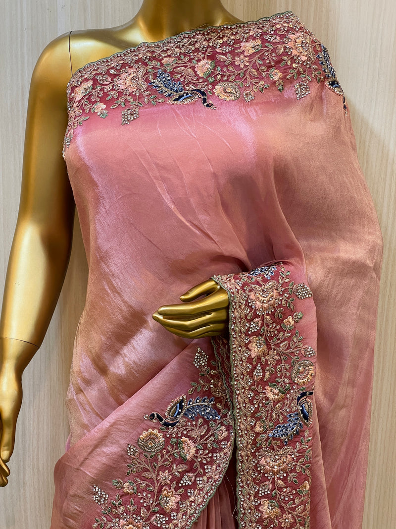 Krisha Pink Silk Saree