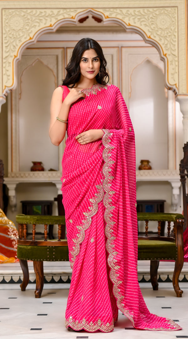 Buy Rajasthani Leheriya Saree for Women Online from India's Luxury  Designers 2024