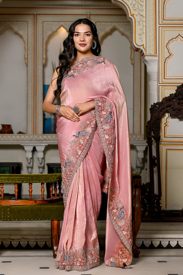 Krisha Pink Silk Saree