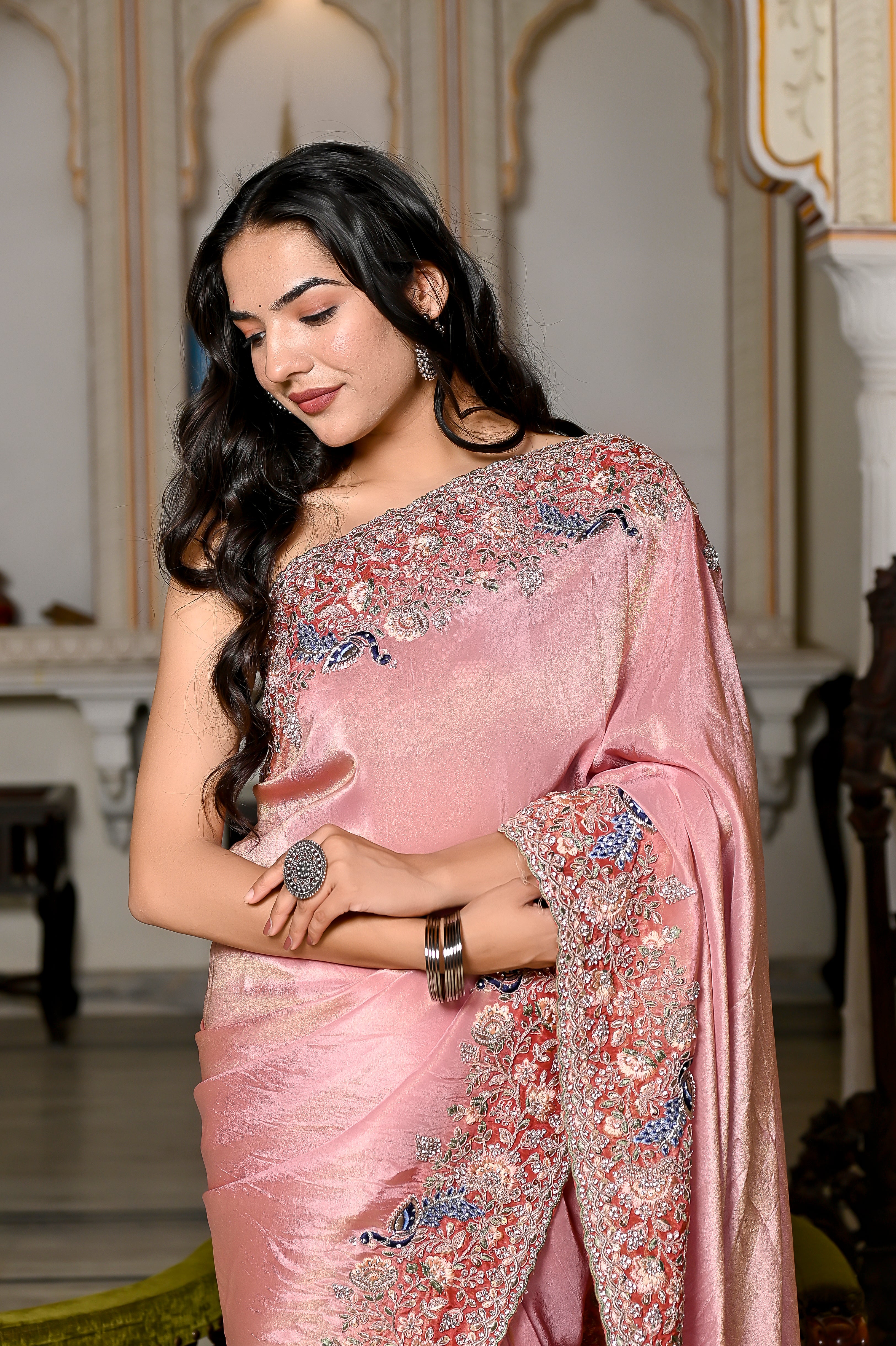 Krisha Pink Silk Saree