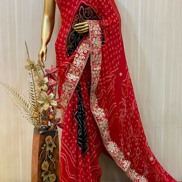 Buy Yellow & red Sarees for Women by Gorgone Online | Ajio.com