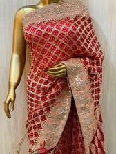 Mayra Red Bandhani Saree