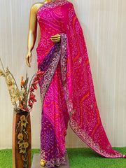 Nimisha Bandhani Saree