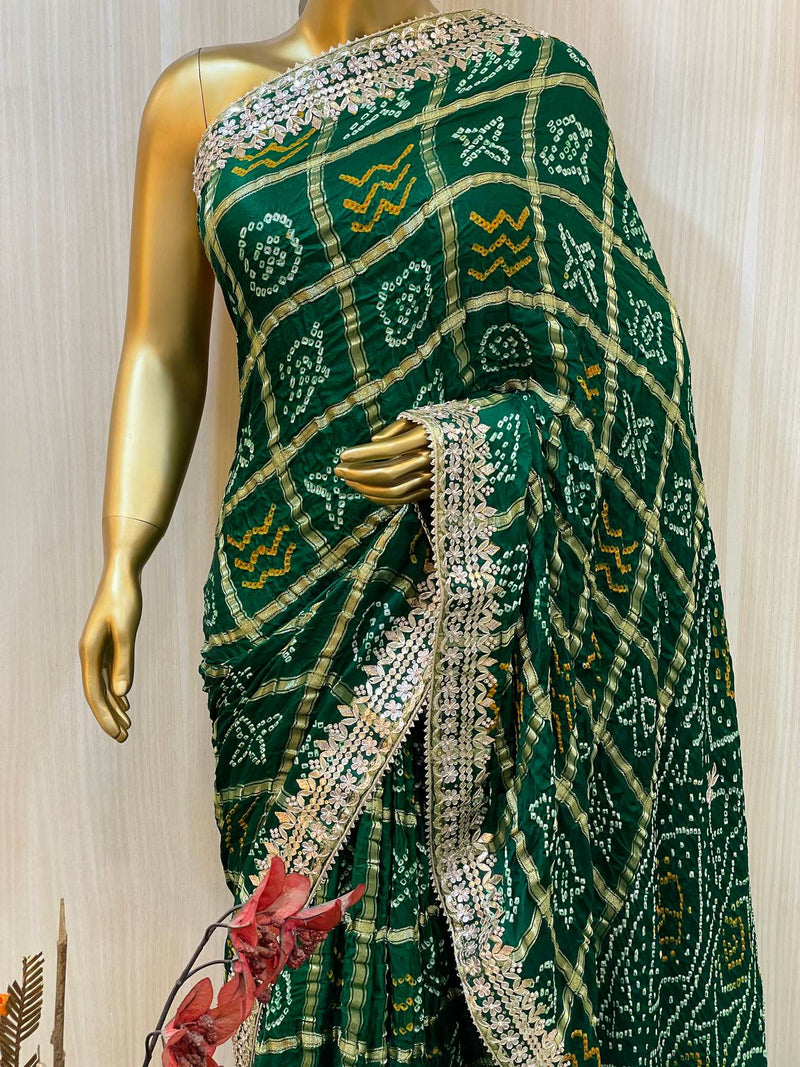 Monal Bandhani Saree