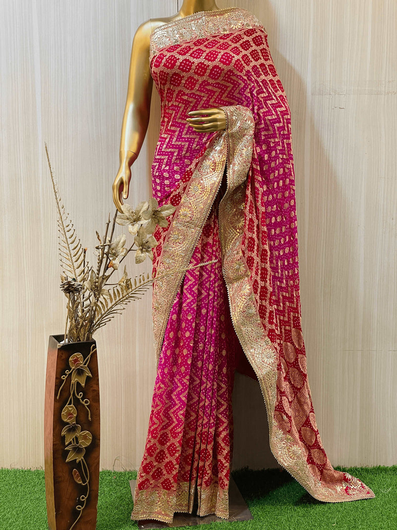 Mayra Bandhani Saree