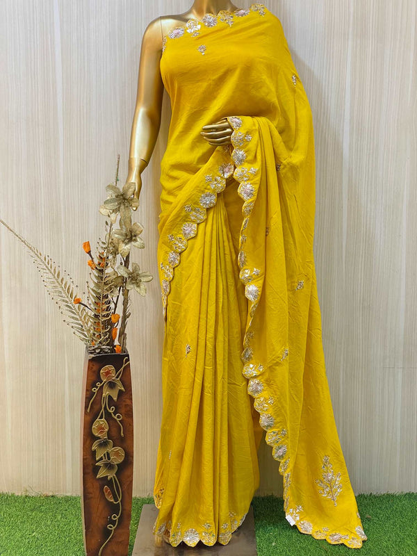 Kashvi Yellow Silk Saree