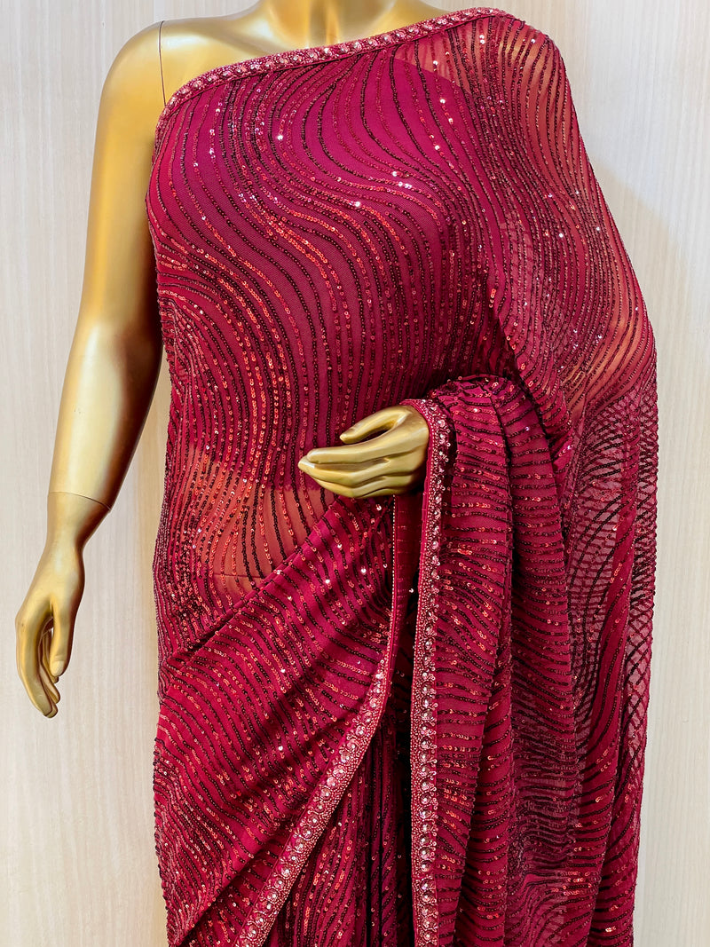 Bhawna Red Sequence Saree