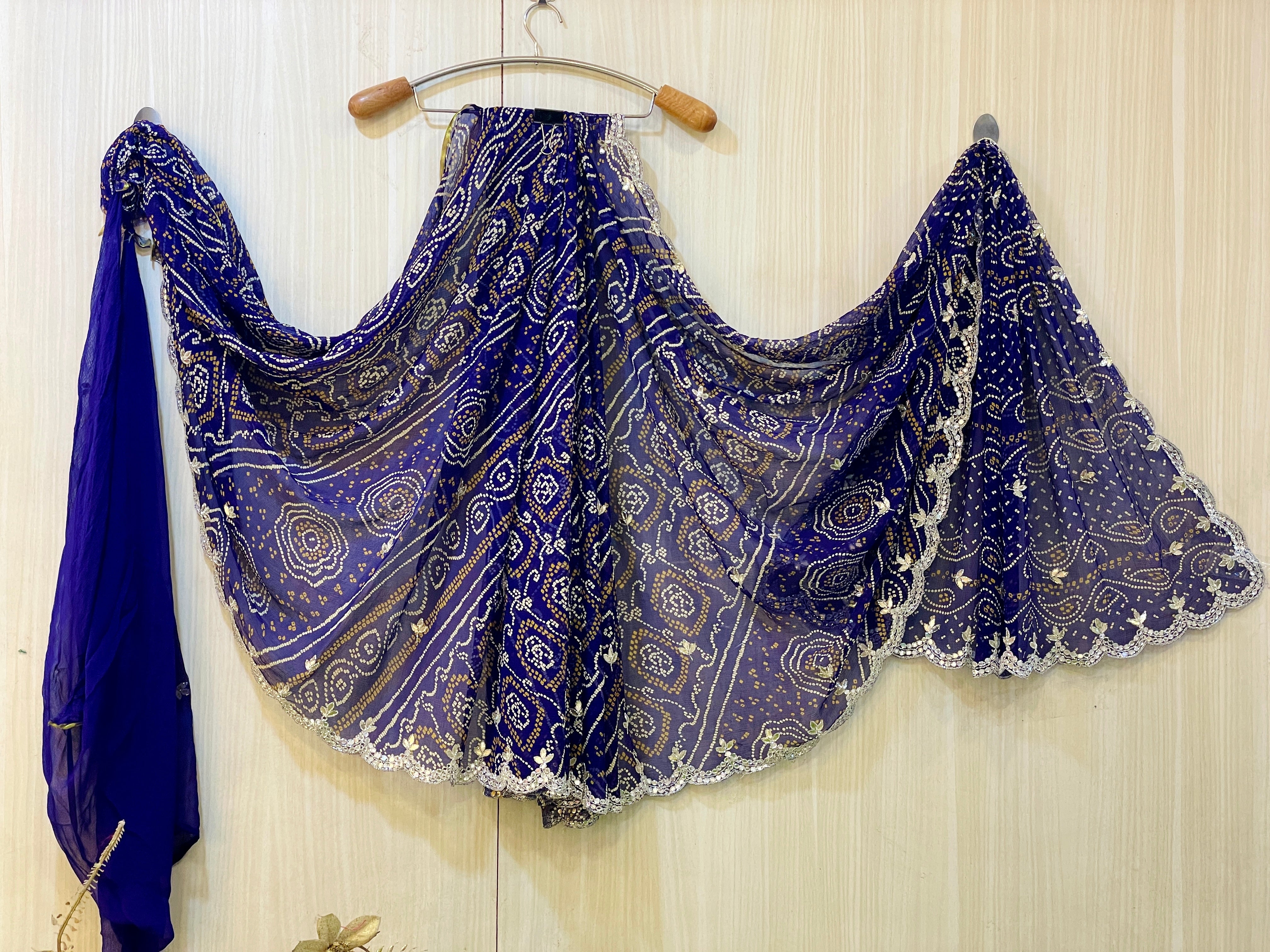 Deepika Blue Bandhani Chiffon Saree
