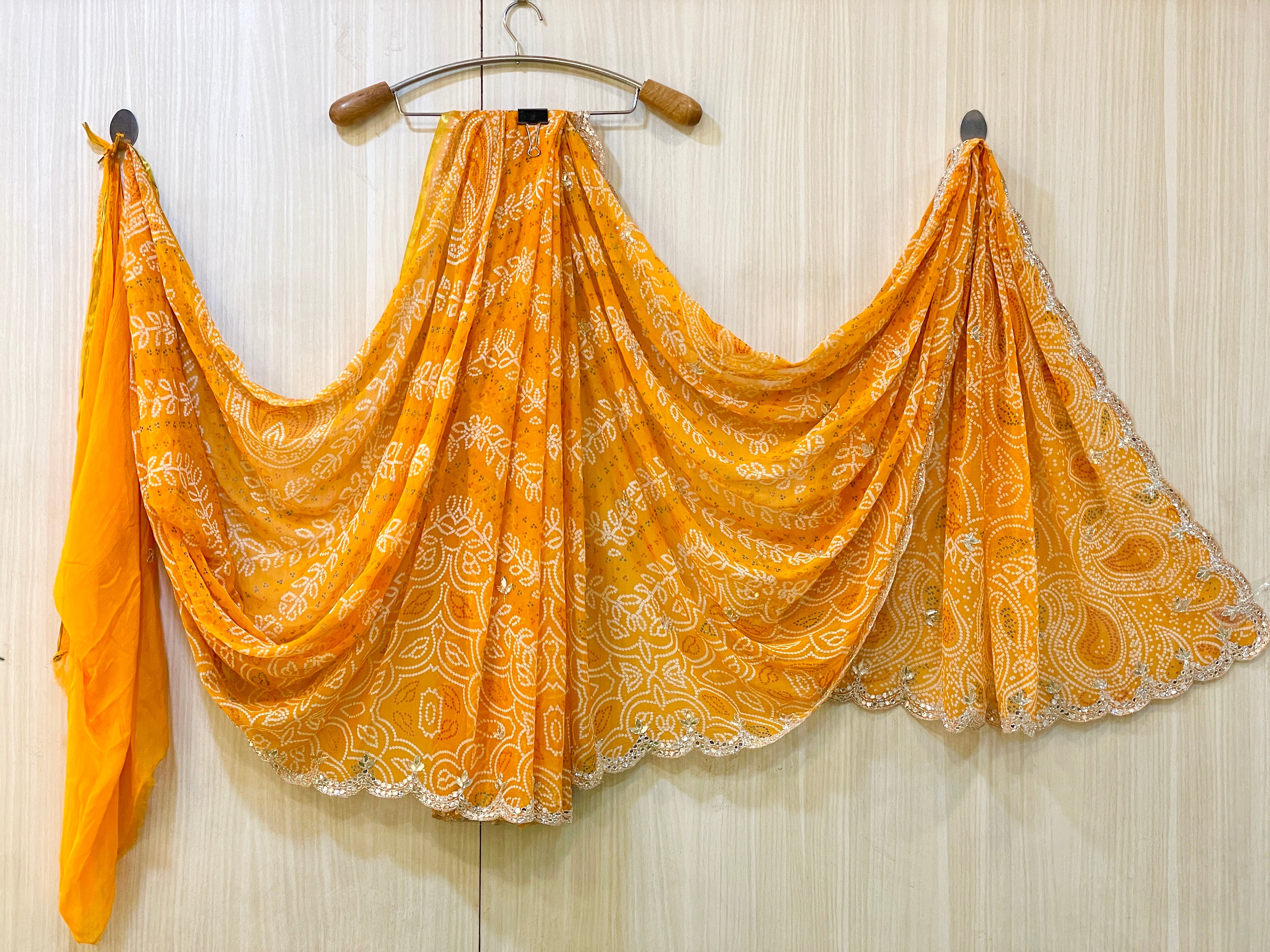 Deepika Yellow Bandhani Chiffon Saree