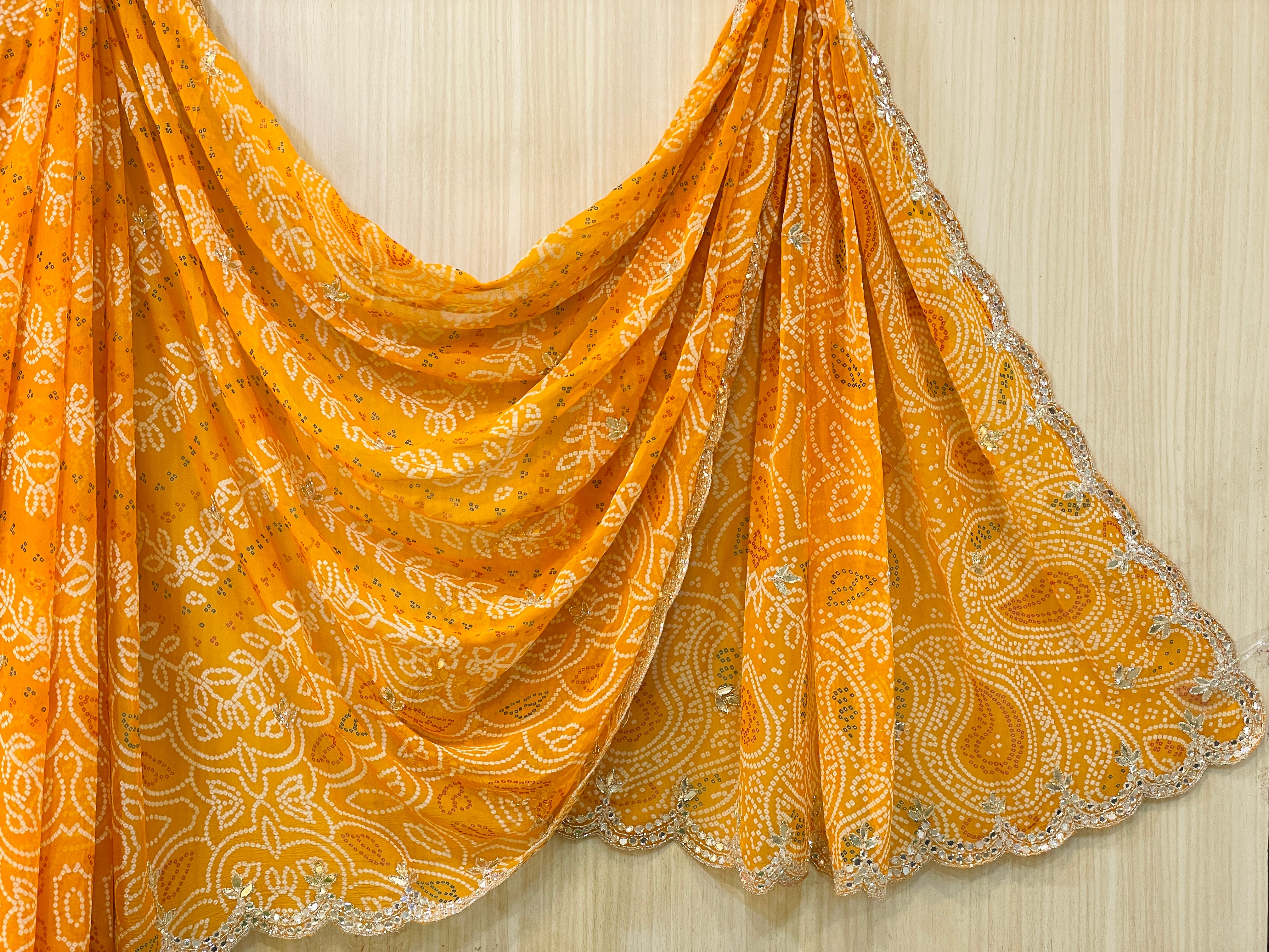 Deepika Yellow Bandhani Chiffon Saree
