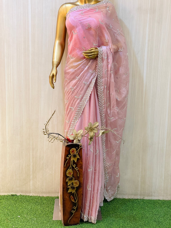 Namisha Pink Chiffon Saree