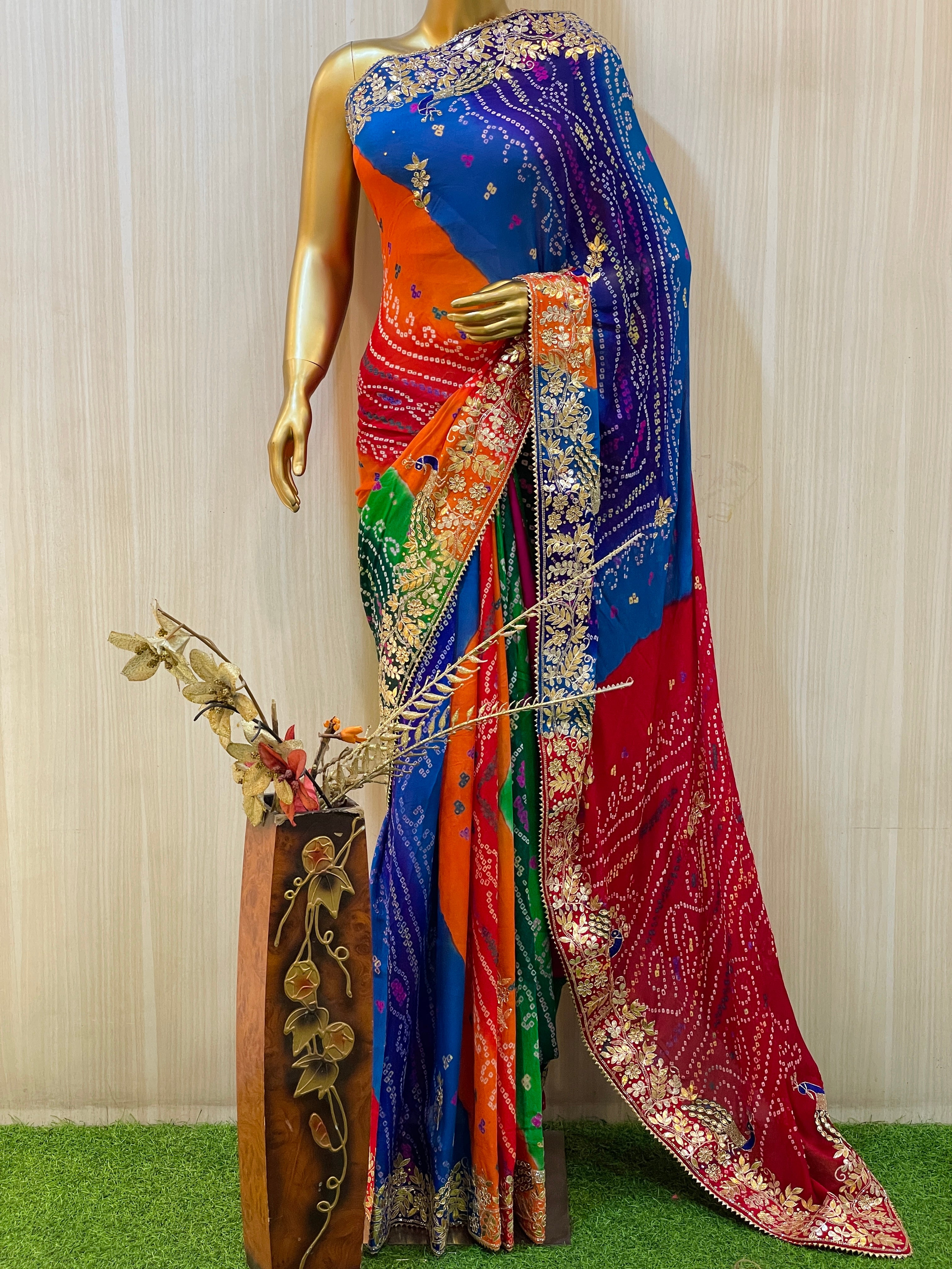 Dhruvi Bandhani Saree