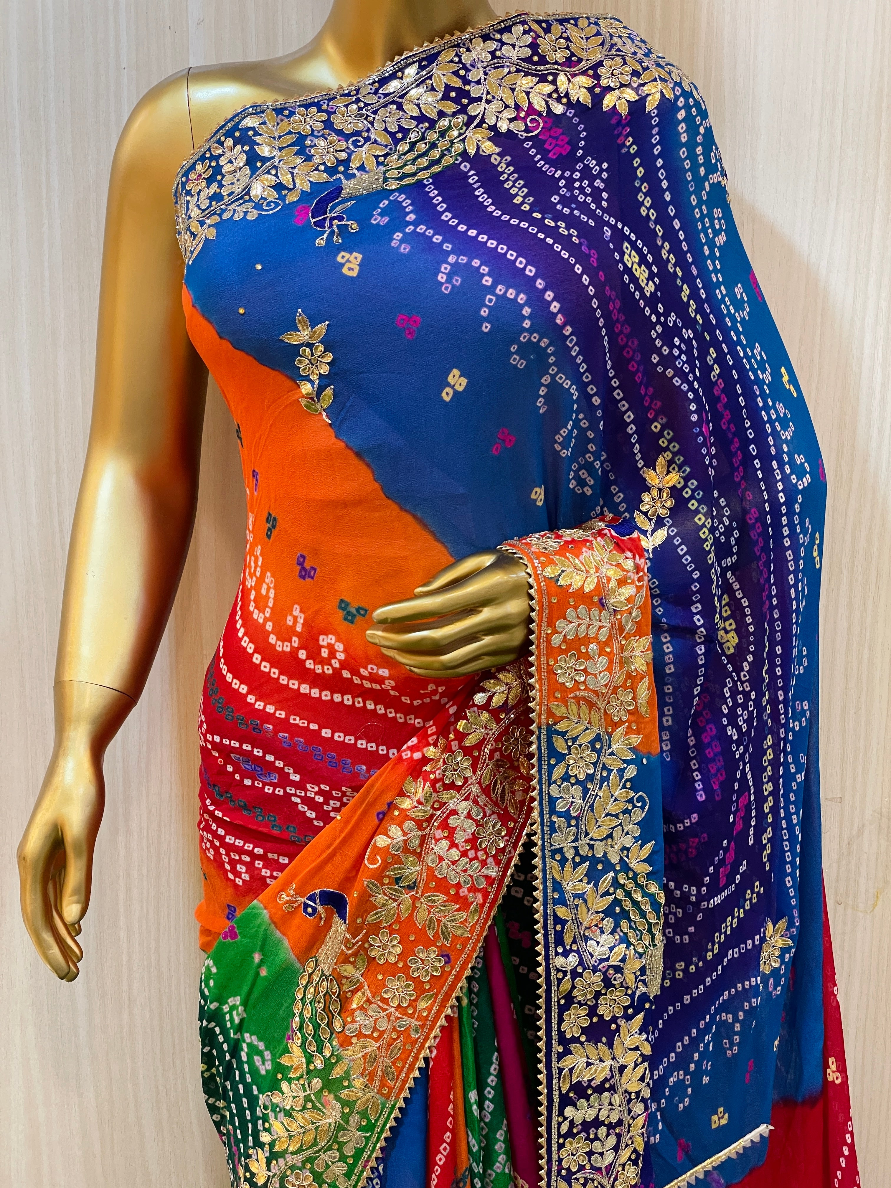 Dhruvi Bandhani Saree