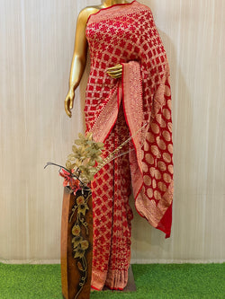 Ninu Khadi Geogette Bandhani Saree