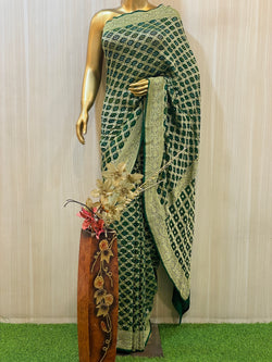 Shamu Khadi Geogette Bandhani Saree