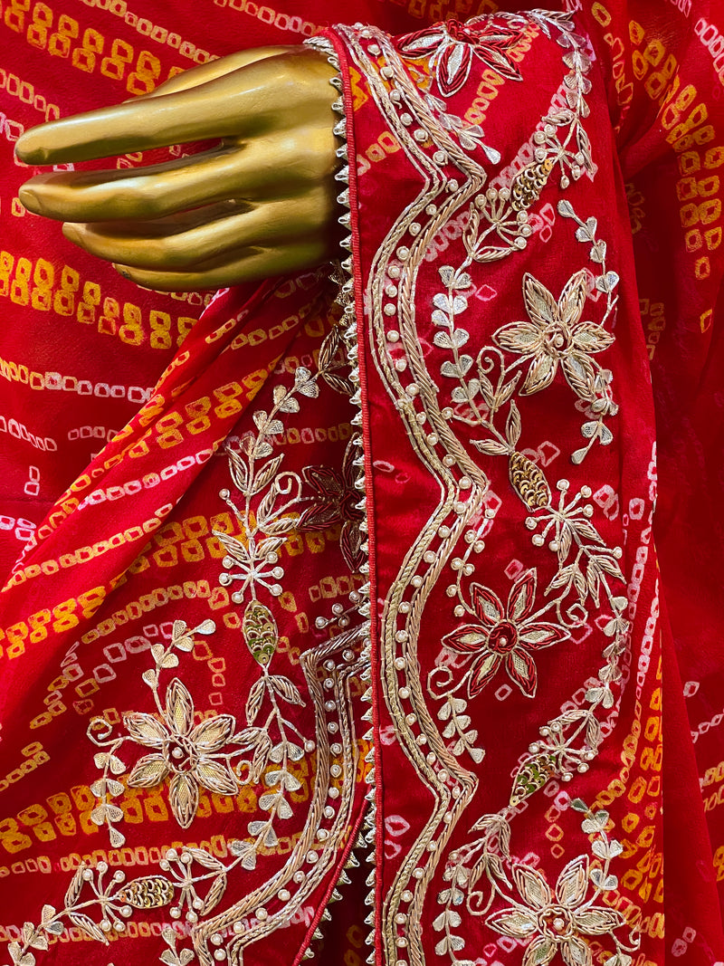 Ritu Bandhani Saree