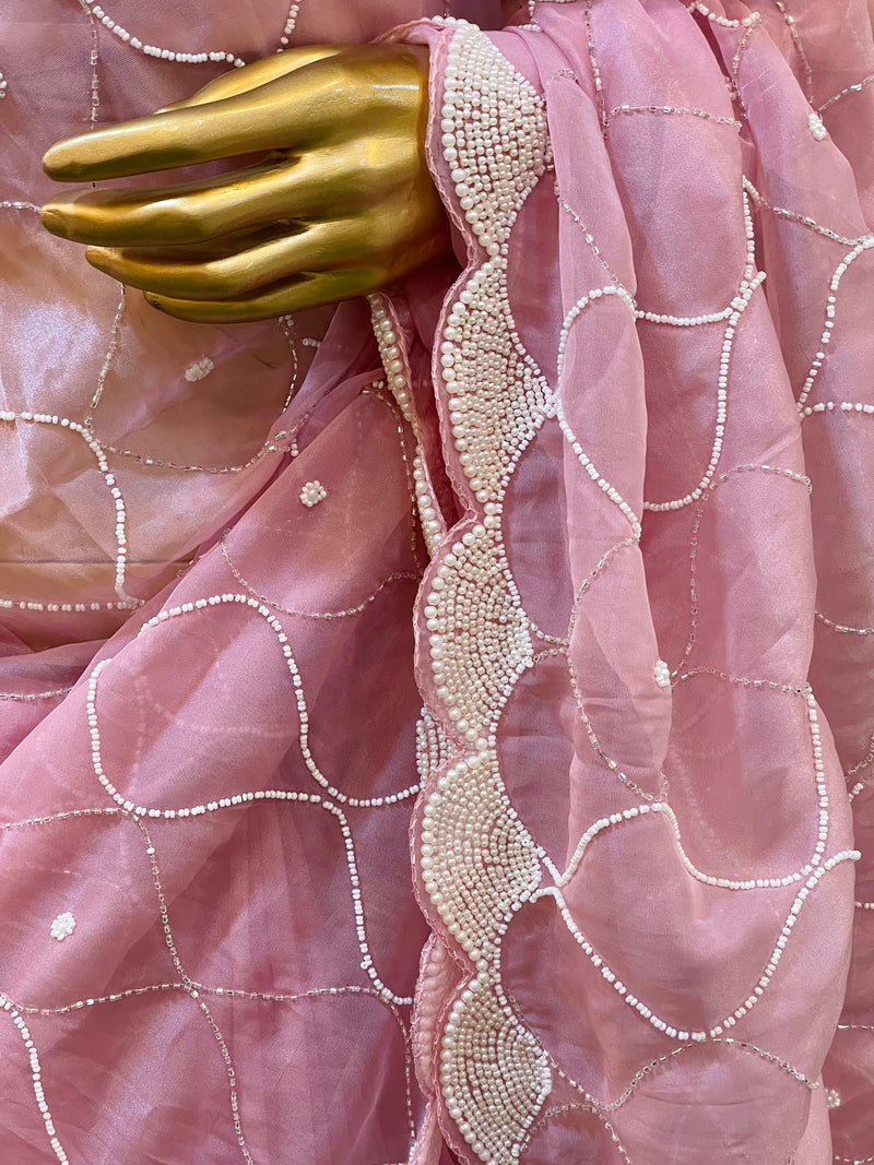 Rishita Pink Organza Saree