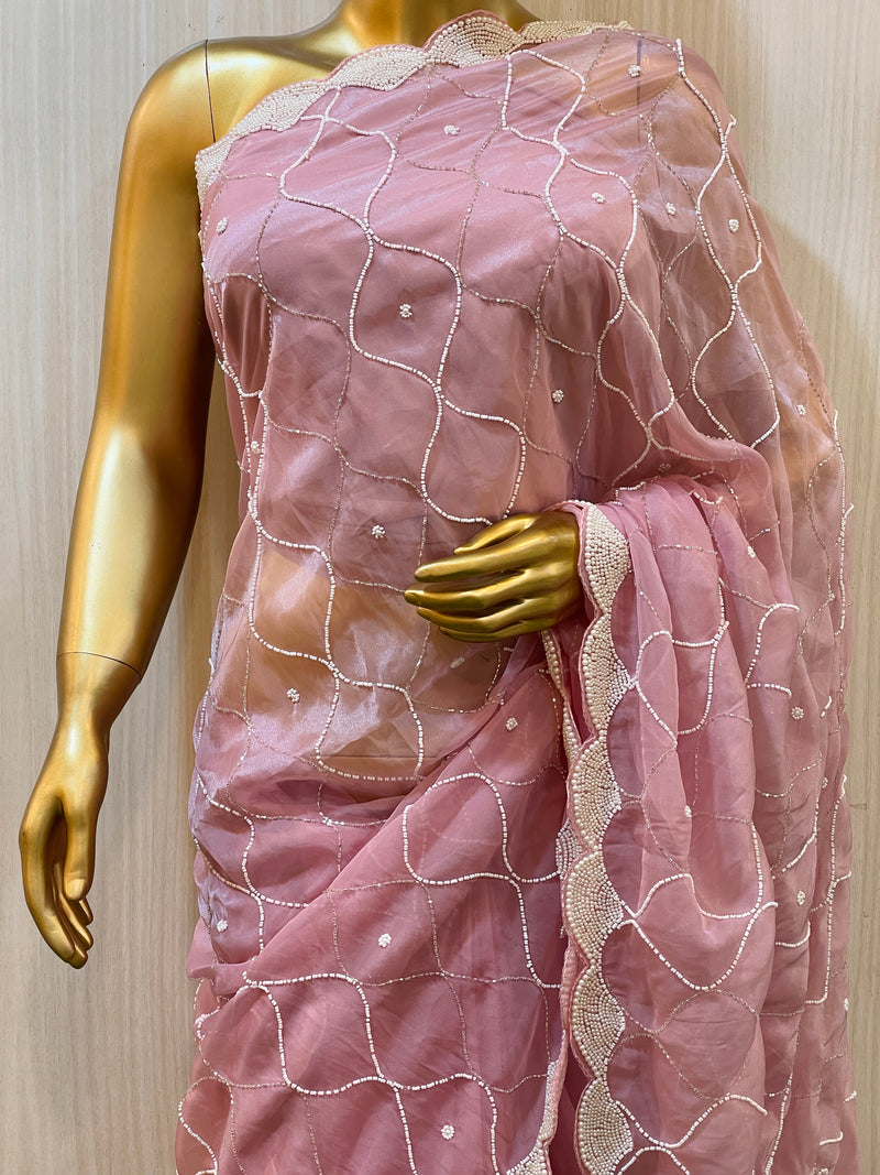 Rishita Pink Organza Saree