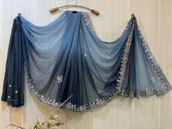 Katrina Blue Chiffon Saree