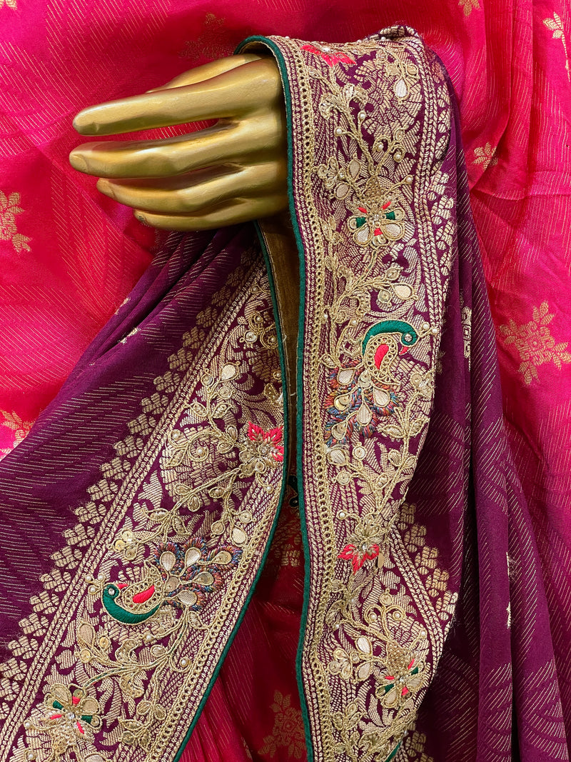 Moli Pink Silk Saree