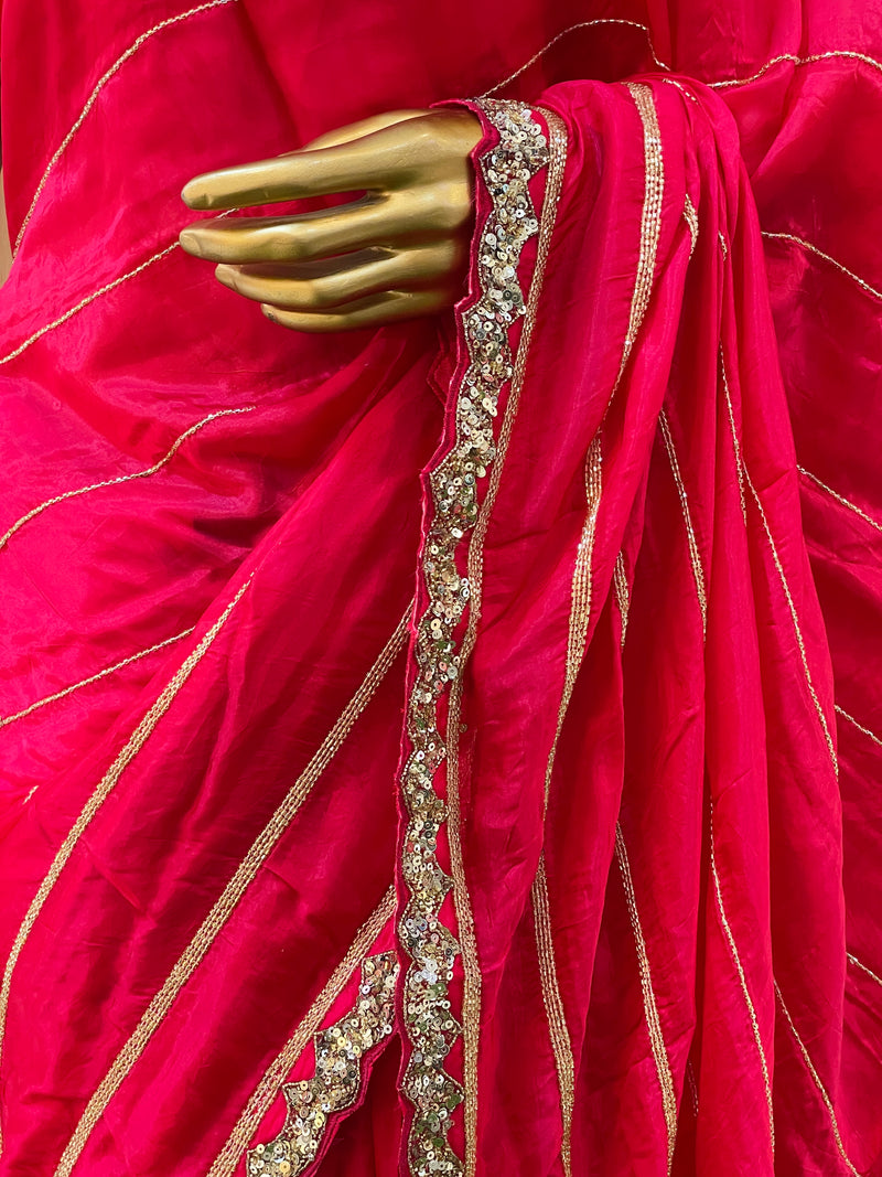 Disha Pink Silk Saree