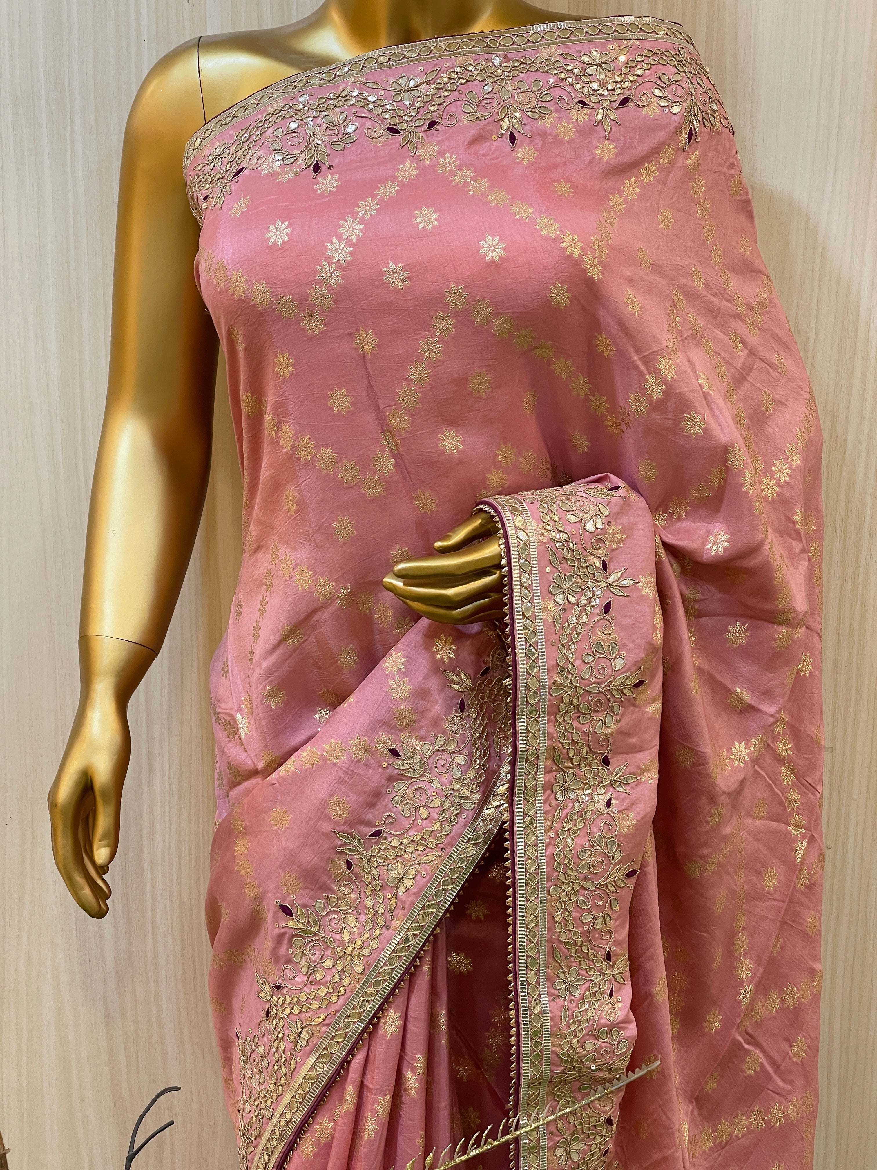 Vasya Baby Pink Banarasi Saree
