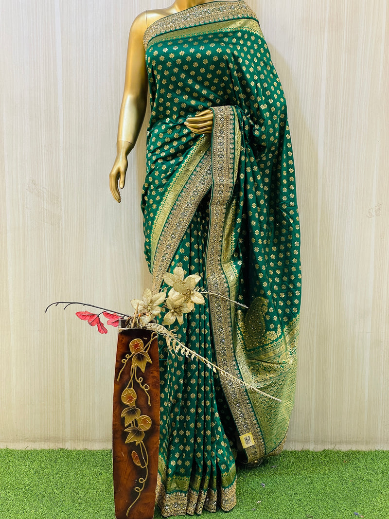 Parakram Green Banarasi Saree